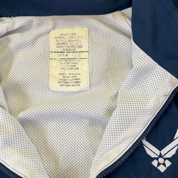 USAF Physical Training Uniform Windbreaker Jacket Men's Large Long US Air Force - Picture 8 of 9